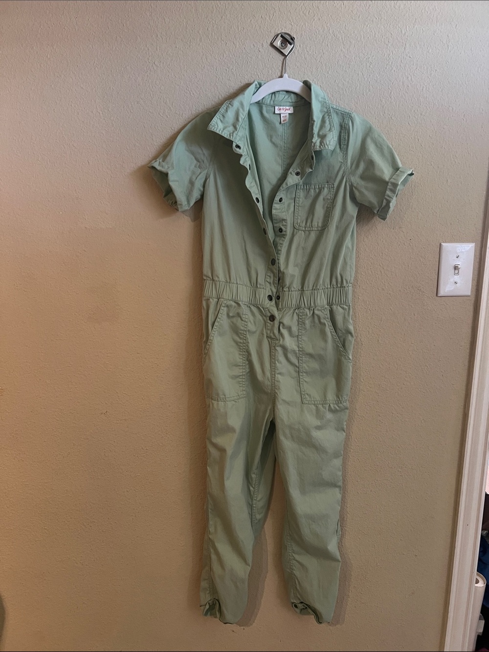 Cat & Jack Light Olive Utility Jumpsuit